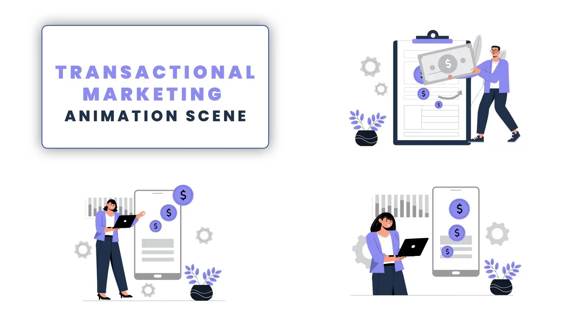 Transactional Marketing Campaign Animation Scenes